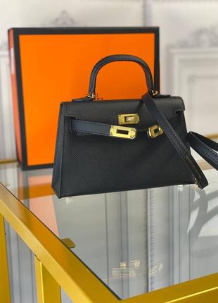 Сумка кожаная  люкс качество в стиле hermes kelly mini1 фото