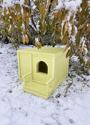 Зимова будка для тварин. теплий вуличний будиночок для кота. утеплена будка.4 фото