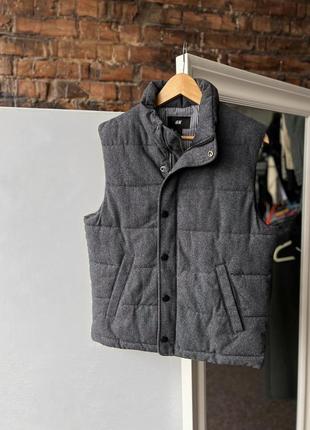 H&amp;m men’s full zip gray vest жилетка