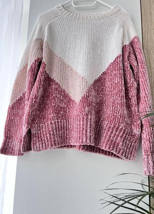 Плюшевий 💗 оверсайз светр george, люрексна нитка, свитер кофта10 фото
