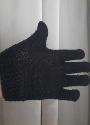 Чорні перчатки рукавички варежки з люрексом3 фото