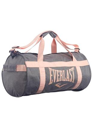 Спортивная сумка в зал everlast оригинал серая с коралловым3 фото
