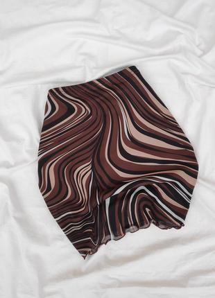 Мини-юбка в абстрактный принт ✨ shein ✨ юбка сеточка сетка по фигуре4 фото