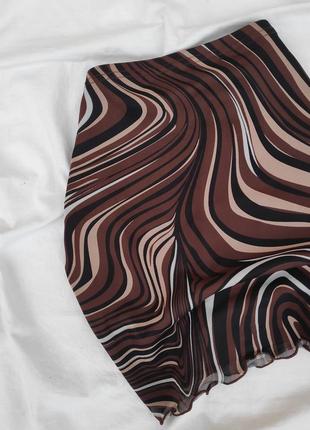 Мини-юбка в абстрактный принт ✨ shein ✨ юбка сеточка сетка по фигуре5 фото