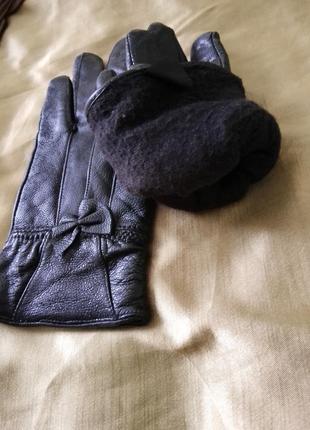 Угутепленные кожаные перчатки4 фото