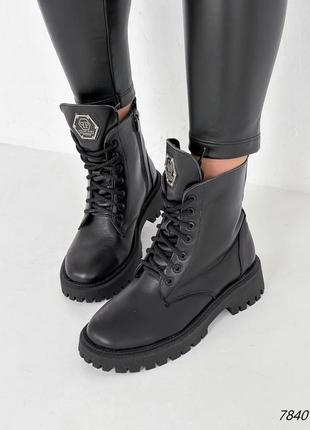 Ботинки кожаные женские lietti черный зима
