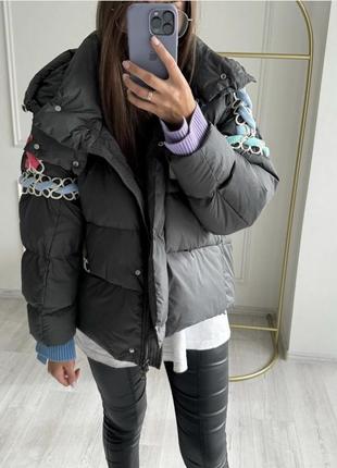 Куртка зимова біопух, дуже тепла і модна! оверсайз1 фото