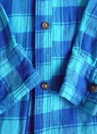 Рубашка hollister xs в клеточку голубая