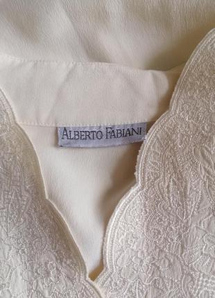 Alberto fabiani винтажная шёлковая блуза молочного цвета.1 фото