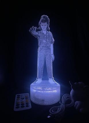 3d лампа-картина серіал дивні дива, одинадцять або джейн хоппер, нічник або світильник, 7 кольорів та пульт