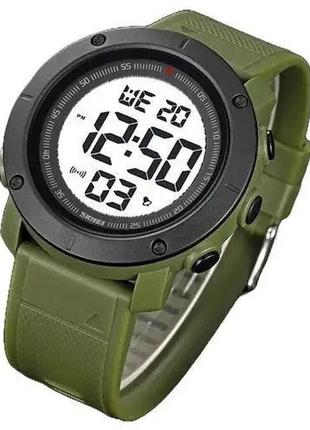 Часы наручные мужские skmei 2122agwt army green-white. цвет: зеленый3 фото