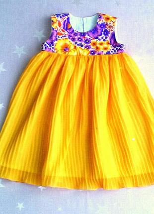Детское летнее платье плиссе гофре 981 фото