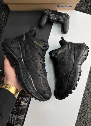 Зимние мужские кроссовки reebok zig kinetica &lt;unk&gt; edge all black fur