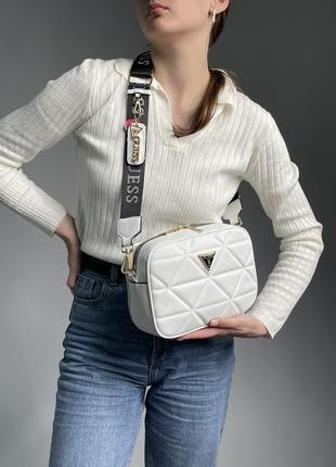 Женская сумка в стиле  puff shoulder bag white/gold люкс качество