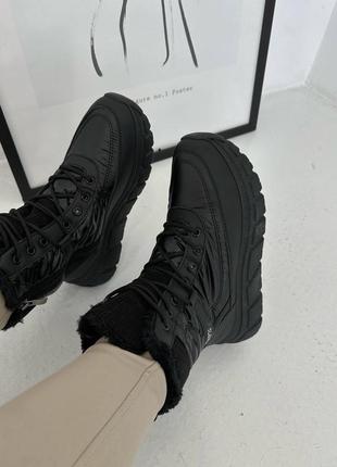 Дутики ботинки зимние черные