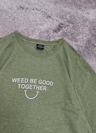 Оверсайз футболка с конопли attends weed be good together2 фото
