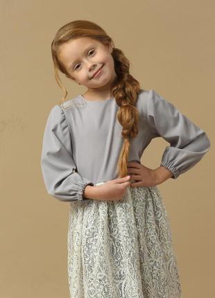Детское нарядное платье гипюр с паетками для девочки 3 4 5 6 7    лет6 фото