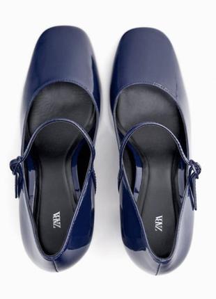 Синие лаковые туфли zara 382 фото