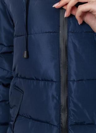 Базова зимова жіноча куртка пуховик зимовий жіночий пуховик на синтепоні синя куртка на зиму синій пуховик на зиму7 фото