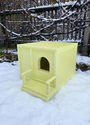 Зимова будка для тварин. теплий вуличний будиночок для кота. утеплена будка.6 фото