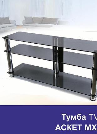 Тумба тв из стекла 1250х350х569 commus аскет mx chr