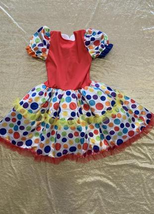 Карнавальный костюм платье клоунессы на 9-10 лет4 фото