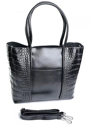 Женская кожаная сумка шоппер кожаный