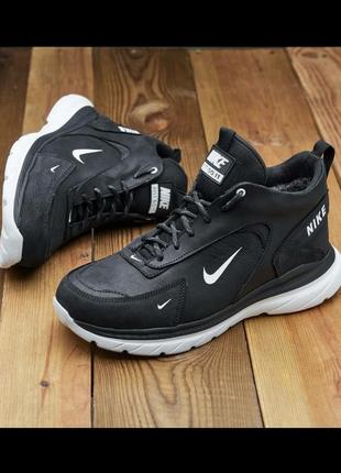 Чоловічі зимові високі кросівки / спортивні черевики з натуральної шкіри та хутра