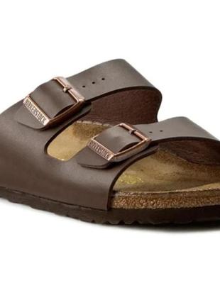 Ортопедические, кожаные шлепанцы birkenstock