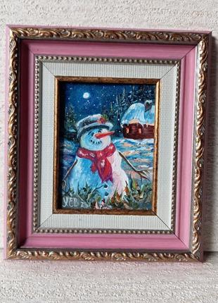 Картина маслом ""снегирь гриша".