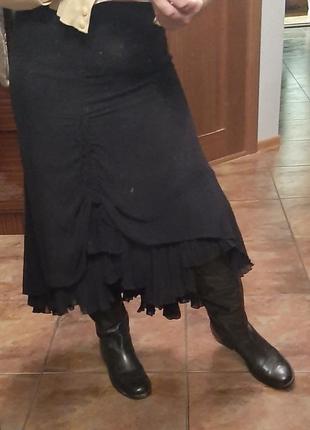 Французская нарядная праздничная эффектная  черная юбка