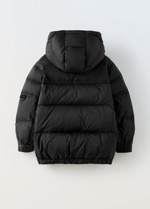 Куртка детская пуховик oversize zara 1322/750  черный2 фото