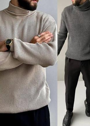 Теплий светр, графіт, сірий, беж. м,л,хл. туреччина3 фото