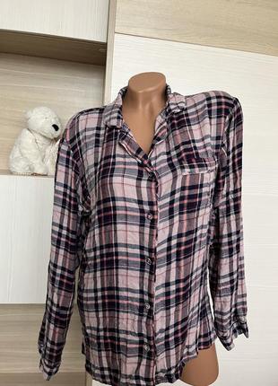 Рубашка домашняя клетка женская пижама для комфорта дома s-m love sleep