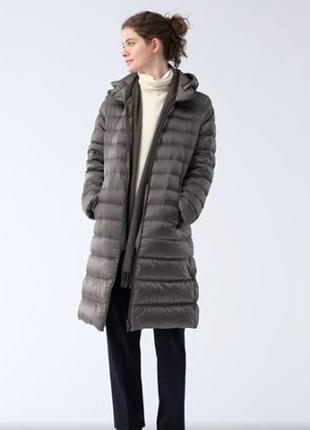 Сверхлегкий длинный пуховик, наполнитель пух, uniglo