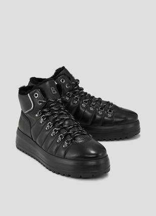 Чоловічі кросівки зимові bogner чорні, шкіряні, розмір 441 фото