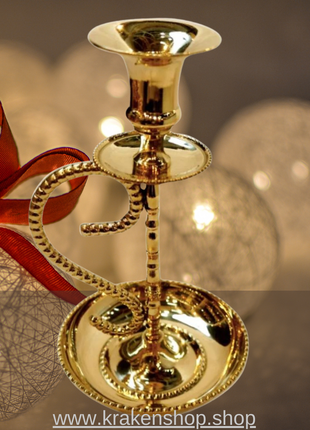 Новорічний розпродаж ‼️ свічник бронзовий з ручкою на 1 свічку 🔥🔥🔥1 фото