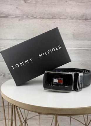 Чорний ремінь tommy hilfiger подарунок хлопцю на 14 лютого подарункова упаковка чоловічий3 фото