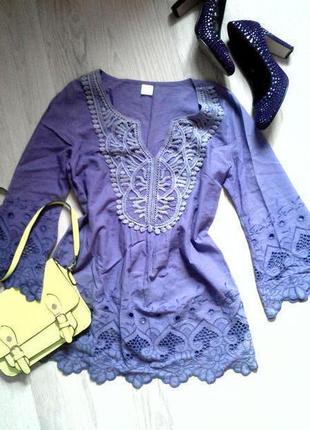 Блуза, туника с вышивкой zara