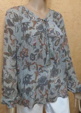 Блузка рубашка вискоза цветочный принт4 фото