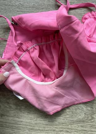 Стильный розовый кроп топ бюстье shein barbie5 фото
