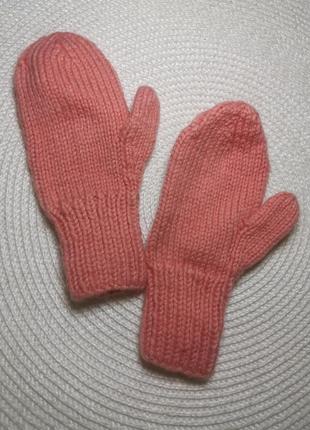 Вязаные перчатки где-то на 4-6 лет варежки варежки1 фото