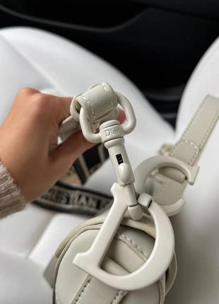 Шкіряна матова сумка сідло у гладкій шкірі з текстильним ремінцем d 7