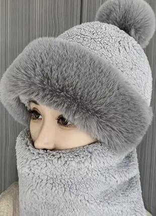 Шапка новая с мехом