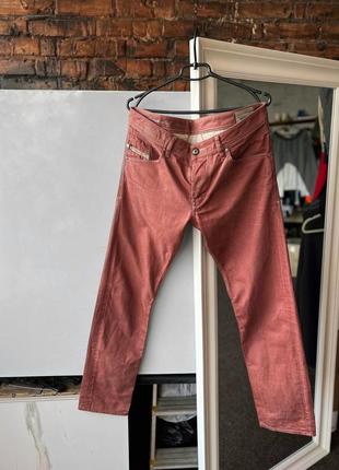 Diesel for successful living men’s wash 0816n belther regular slim-tapered brown premium denim jeans премиальные джинсы
