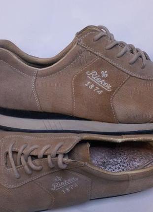 Стильні легкі кросівки замш+котон rieker