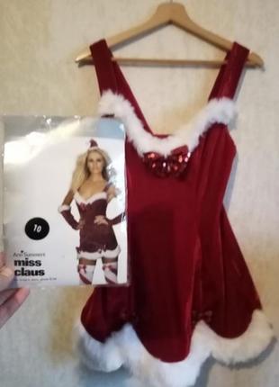 Сексуальный, рождественски-новогодний бархатистый костюм месс клаус от ann summers, размер м.2 фото