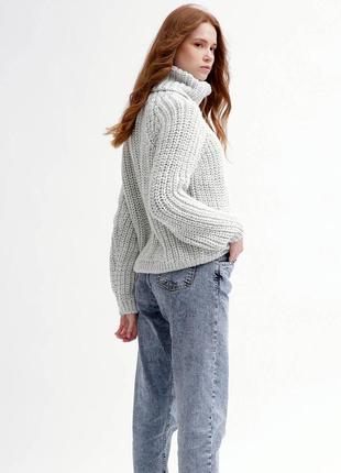 Серый вязаный свитер oversize6 фото