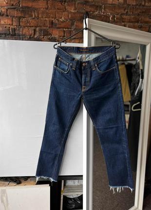 Nudie jeans blue grim tim organic cotton denim jeans джинси