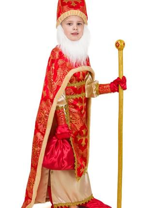 Карнавальный костюм св.николай №2 (красный), размеры на рост 120 - 1302 фото